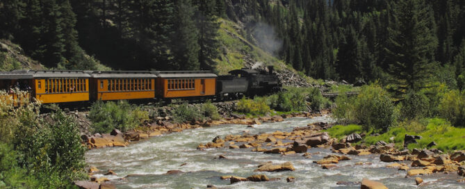 Durango & Silverton Narrow Gauge Railroad along the Animas River