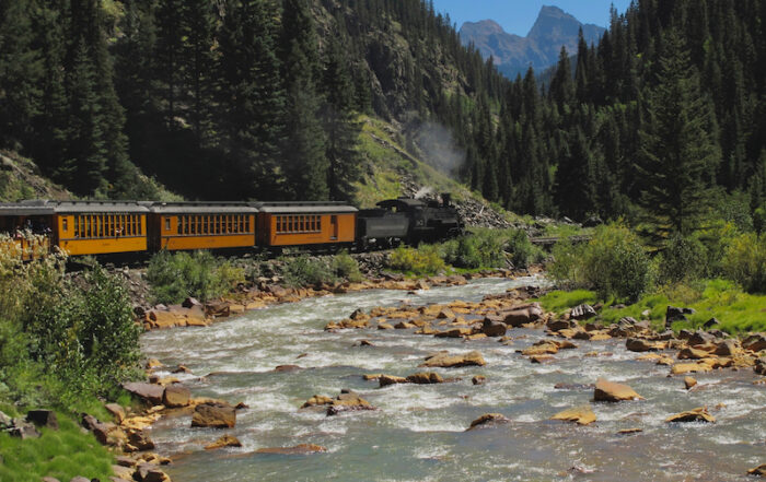 Durango & Silverton Narrow Gauge Railroad along the Animas River