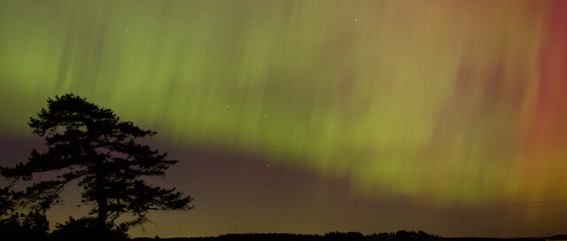 The Aurora Borealis over Southern Vancouver, Island